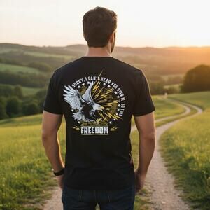 Nine Line Dropline Logo Mens Shirt Flag & Eagle Graphic Patriotic Freedom SM